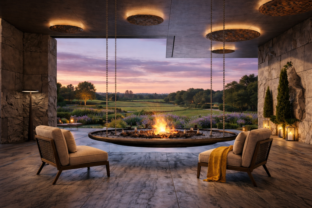 firepit garden view firepit garden view